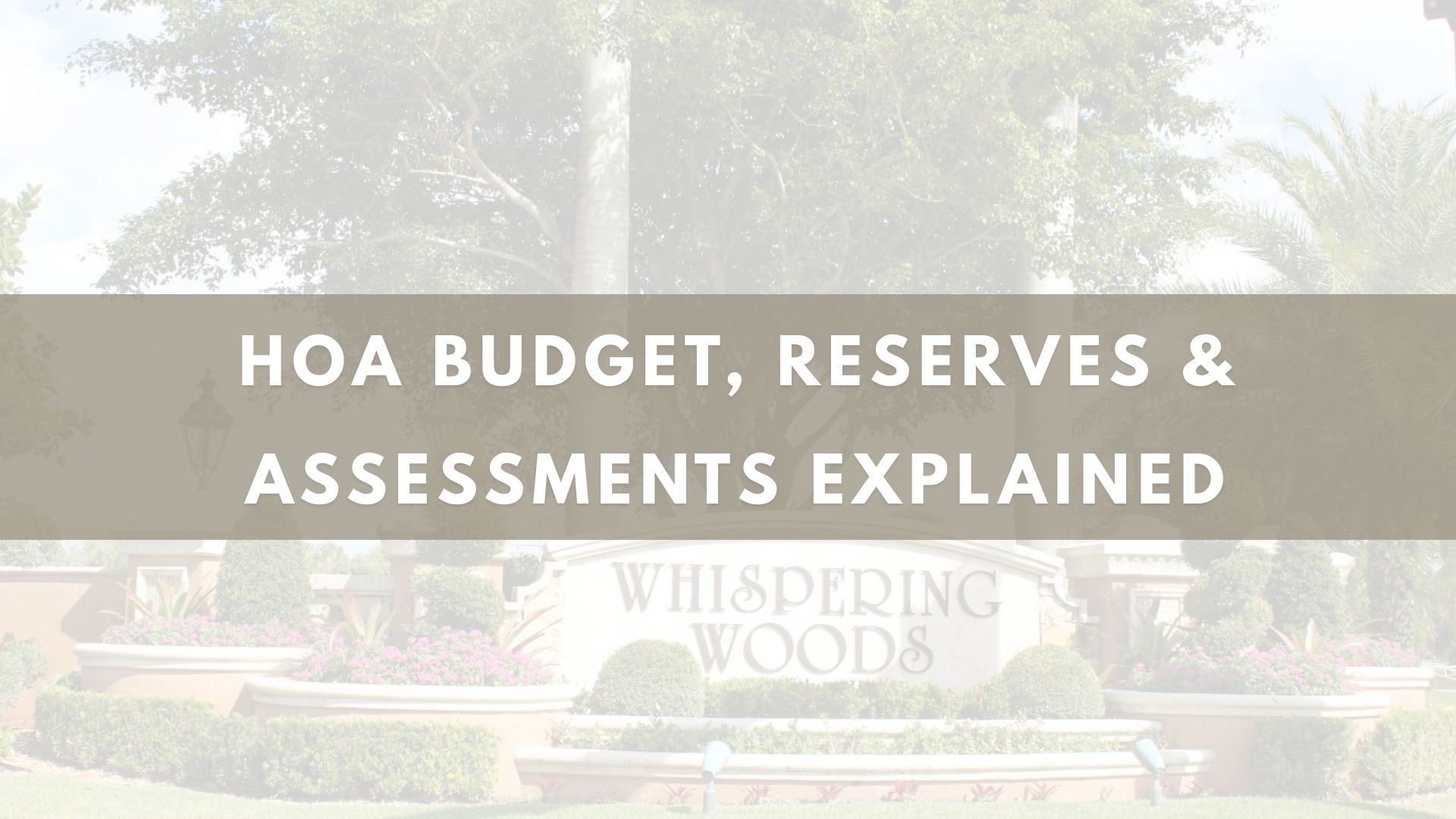 HOA Budget, Reserves & Assessments Explained